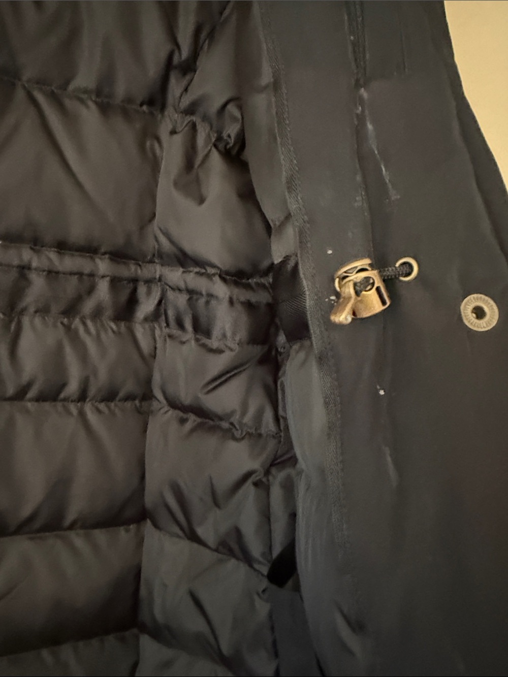 LANDS END WOMENS PETITE MED BLACK COLD WEATHER COAT. Pre loved - Picture 5 of 8